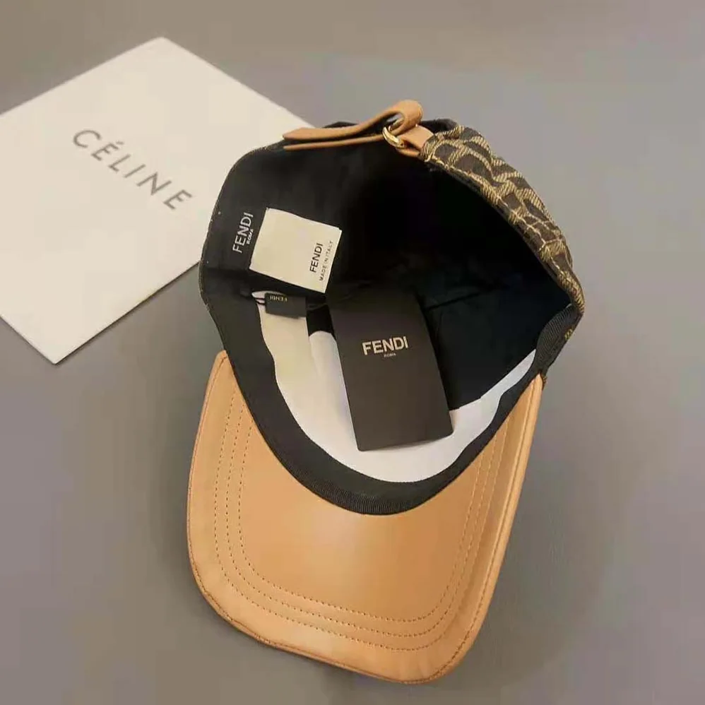 Fendi Hat Brown FF Jacquard Fabric Baseball Cap for Women Fendi Hat Brown FF Jacquard Fabric Baseball Cap for Women