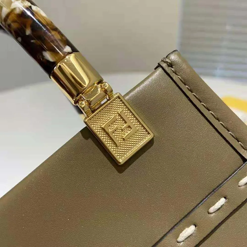 Fendi Mini Sunshine Shopper Gray Leather and Elaphe Mini for Women in Bag Fendi Mini Sunshine Shopper Gray Leather and Elaphe Mini for Women in Bag