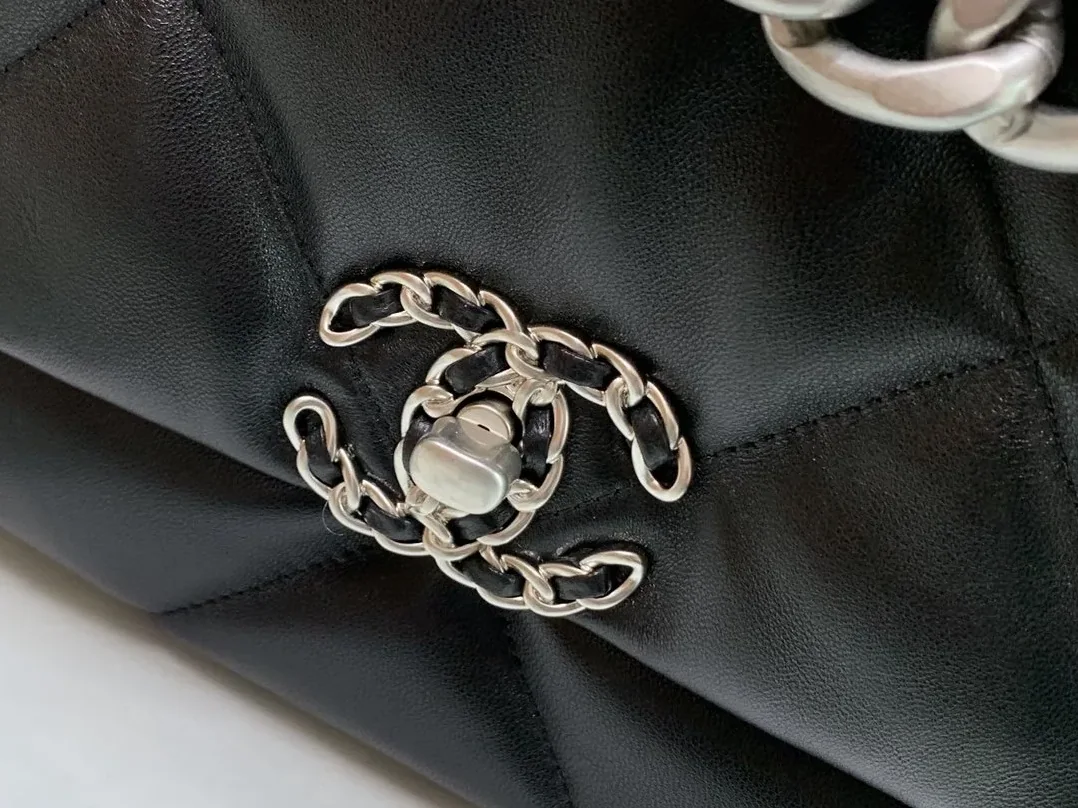 Chanel 19 Maxi Crossbody Bag in Black Silver Hardware