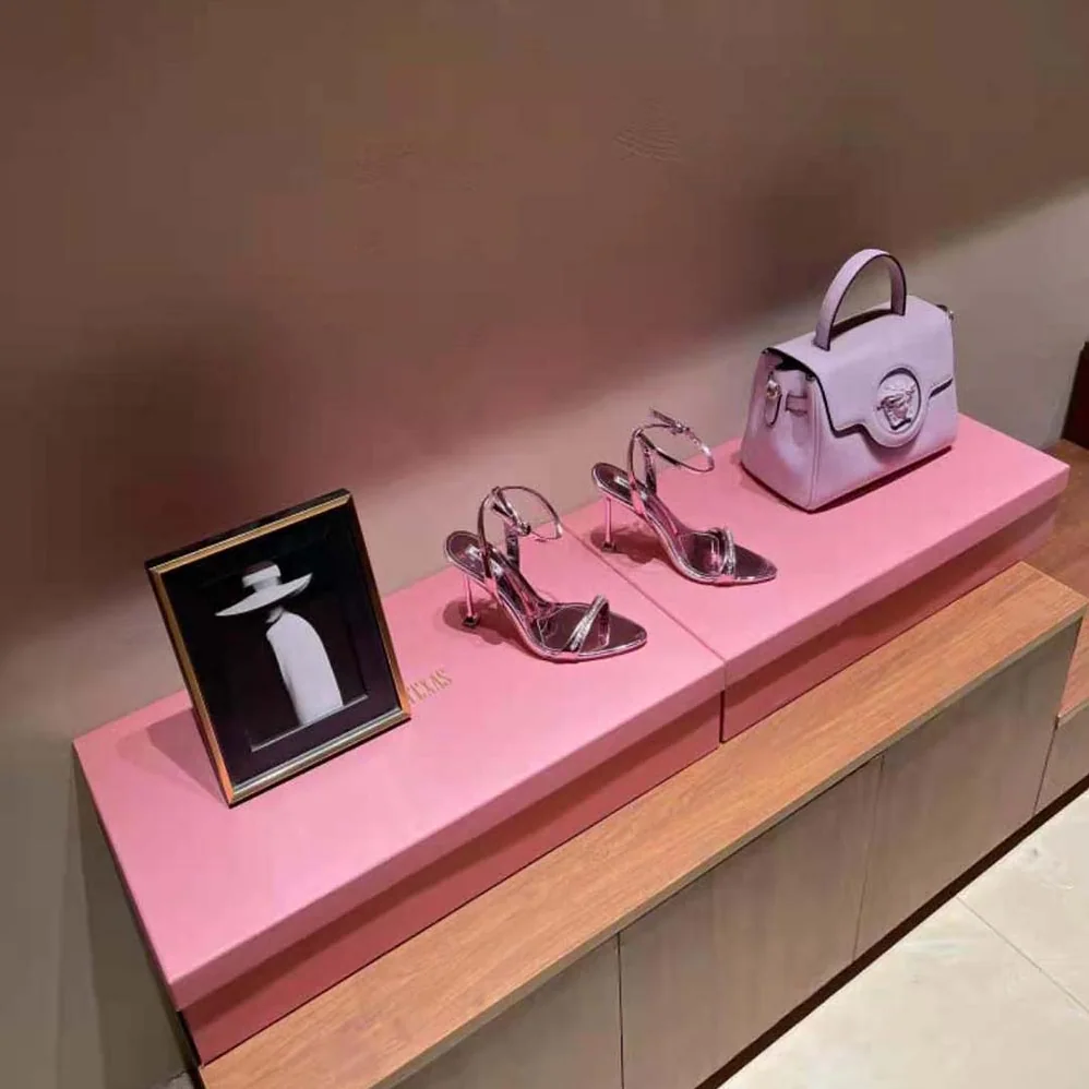 Miu Miu Metallic Leather Sandals for Women in Pink