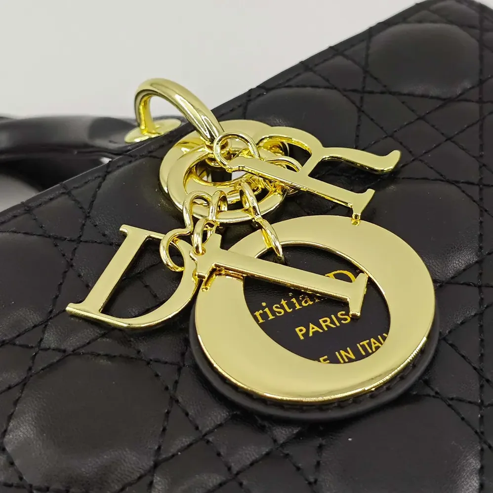 Dior Large Lady Dior Bag Black Cannage Lambskin for Women