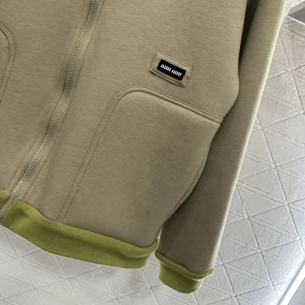 Miu Miu Cotton Fleece Zipper Blouson Jacket for Women