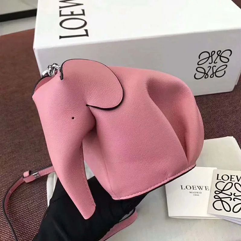 Loewe Elephant Mini Bag in Calfskin for Women in Pink Loewe Elephant Mini Bag in Calfskin for Women in Pink
