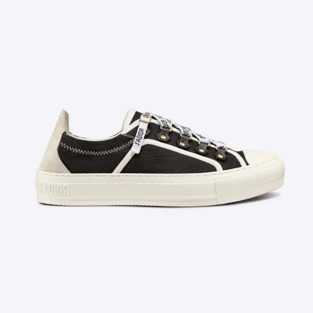 Dior Walk N Dior Sneaker Black Canvas and White Suede Calfskin for Women Dior Walk N Dior Sneaker Black Canvas and White Suede Calfskin for Women