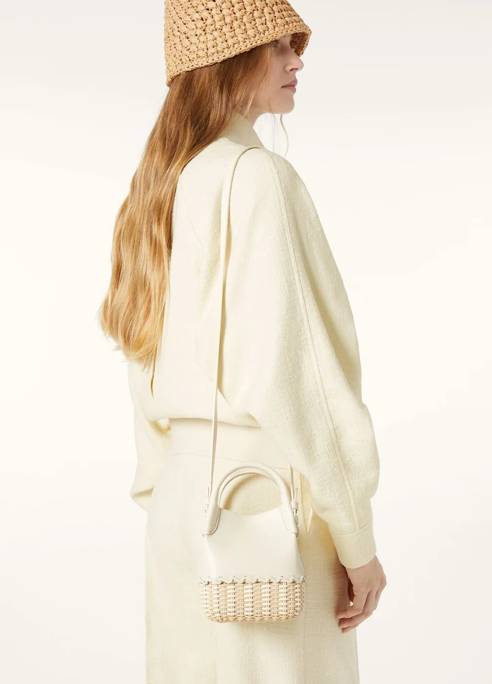 Loro Piana Micro Bale Top Handle Bag / White Gold Hardware FAP3233_B4XQ