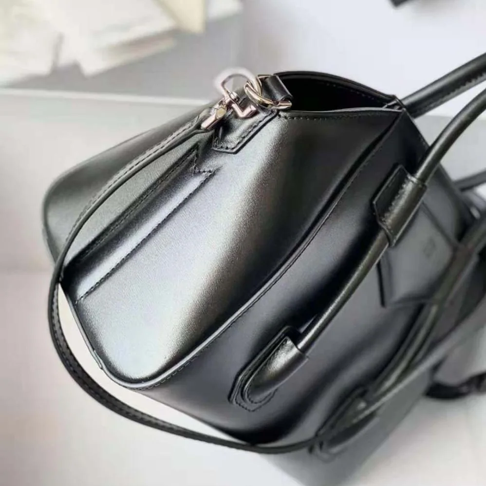Givenchy Mini Antigona Lock Bag in Box Leather for Women in Black