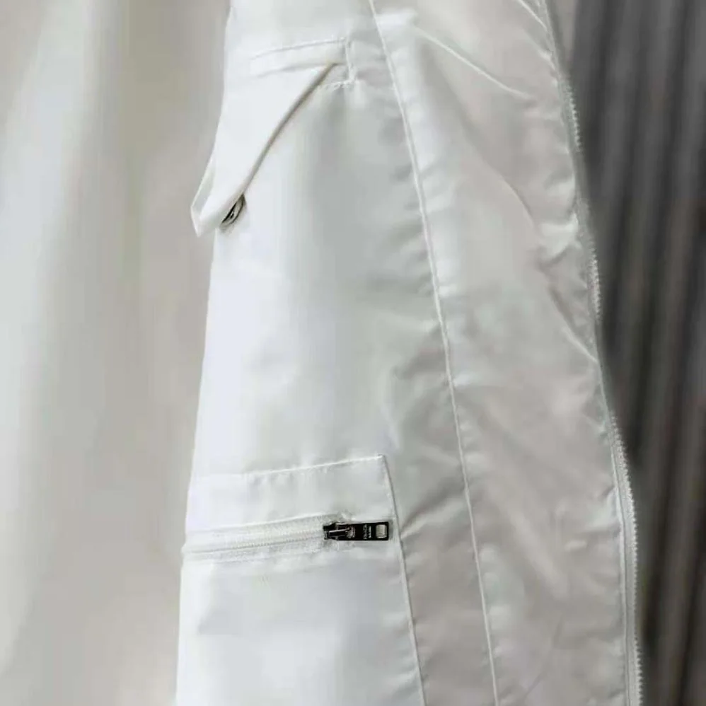 Prada Re-Nylon Down Jacket for Women in White Prada Re-Nylon Down Jacket for Women in White