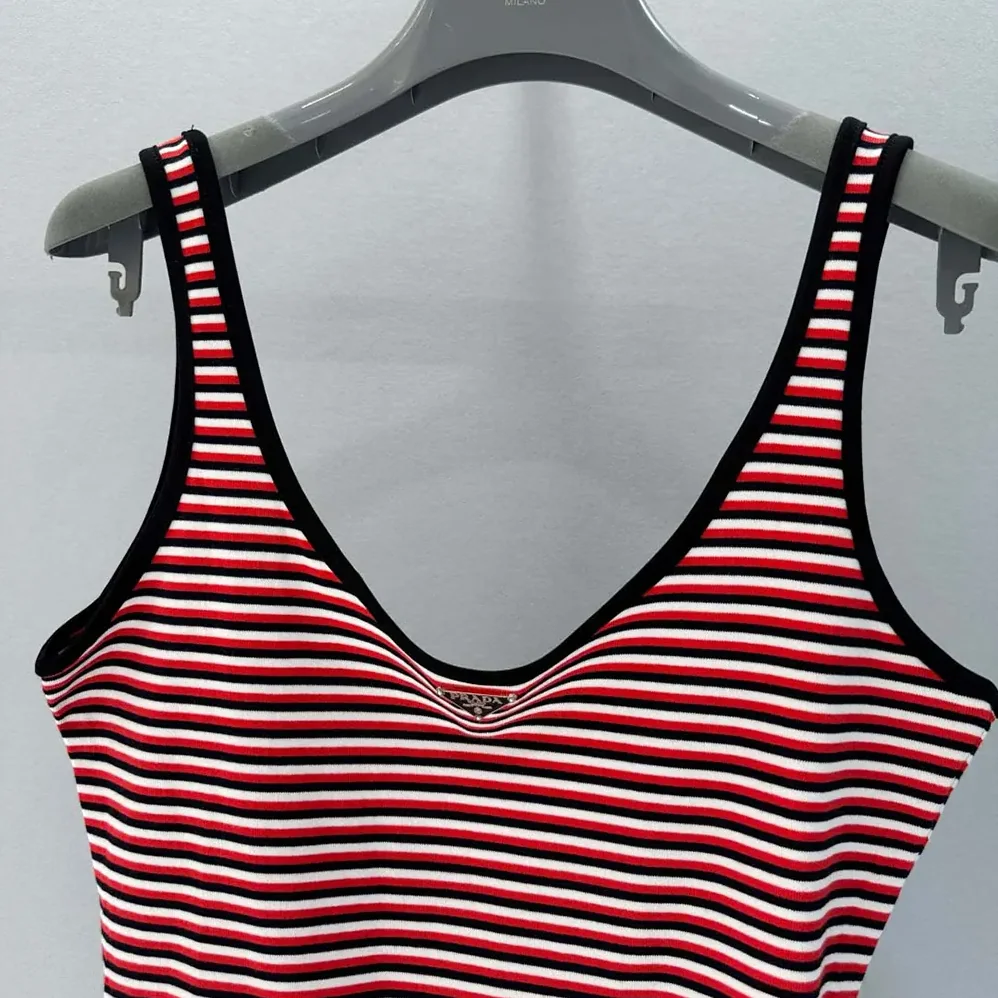 Prada Striped Interlock Jersey One for Women in piece Swimsuit