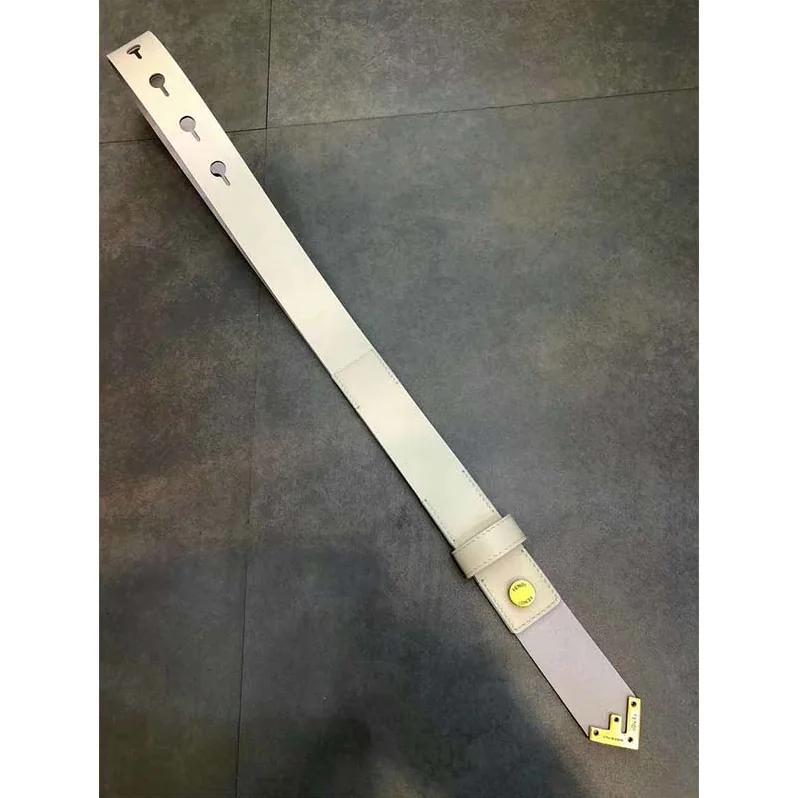 Fendi Long Tie Belt with F-Shaped Tip for Women in White
