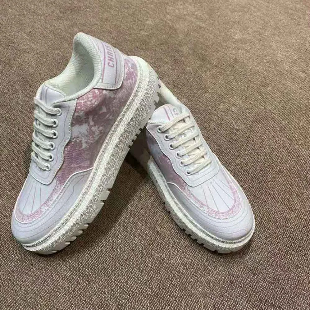 Dior Addict Sneaker Raspberry Toile de Jouy Technical Fabric for Women