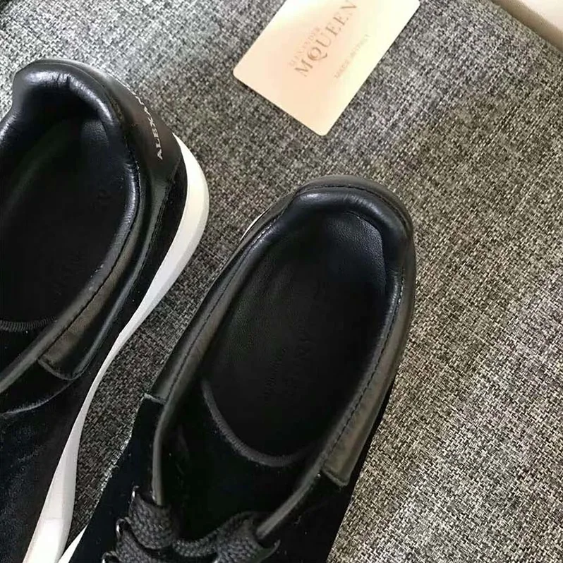 Alexander Mcqueen Oversized Sneaker With Black Velvet Calf Leather for Unisex Alexander Mcqueen Oversized Sneaker With Black Velvet Calf Leather for Unisex