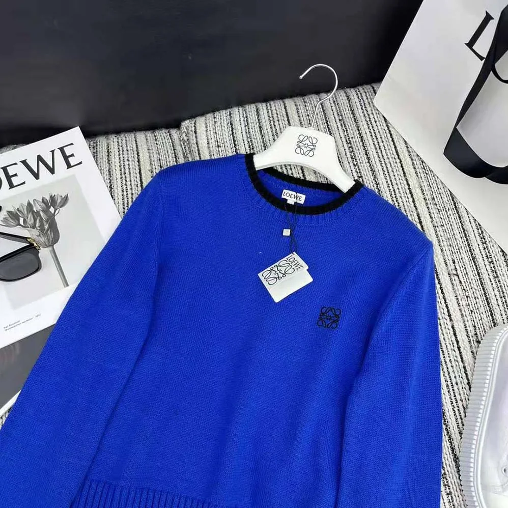 Loewe Sweater in Wool for Women in Blue Loewe Sweater in Wool for Women in Blue