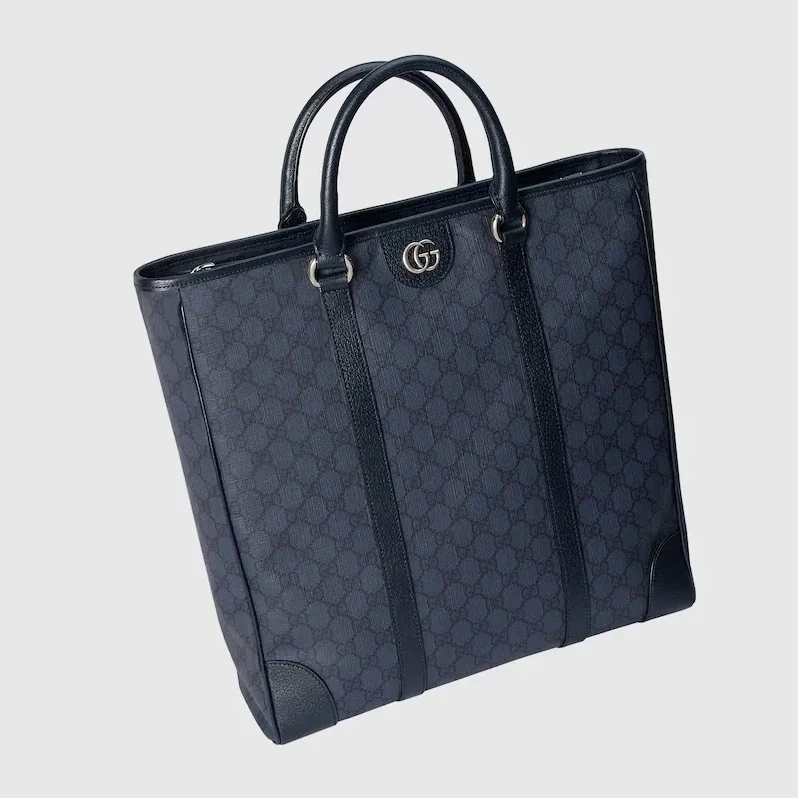 Gucci Ophidia Medium Tote Bag in Blue Palladium Hardware