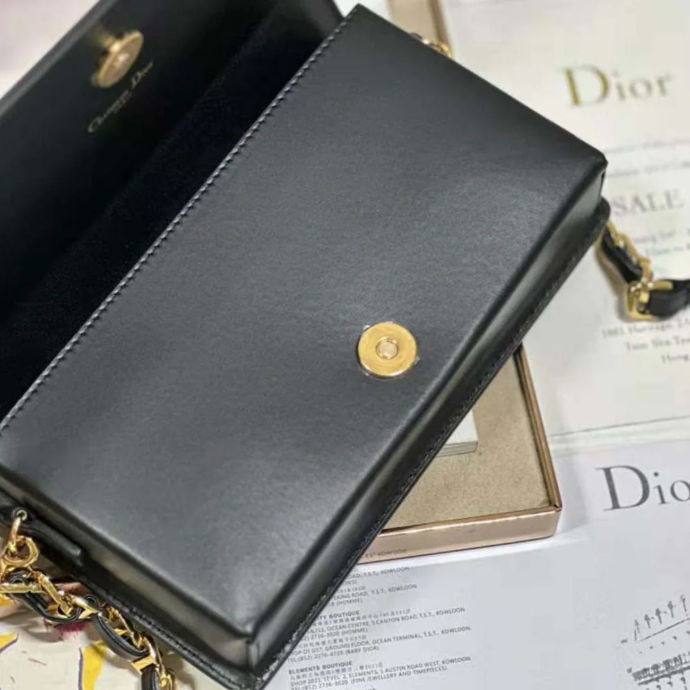 Dior CD Signature Mini Bag Black Calfskin with Embossed CD Signature for Women