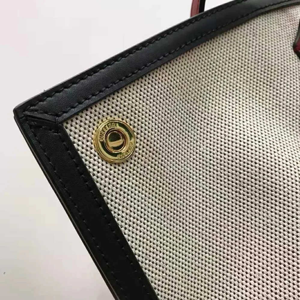 Burberry Large Logo Graphic Cotton Canvas Society Tote for Women Burberry Large Logo Graphic Cotton Canvas Society Tote for Women