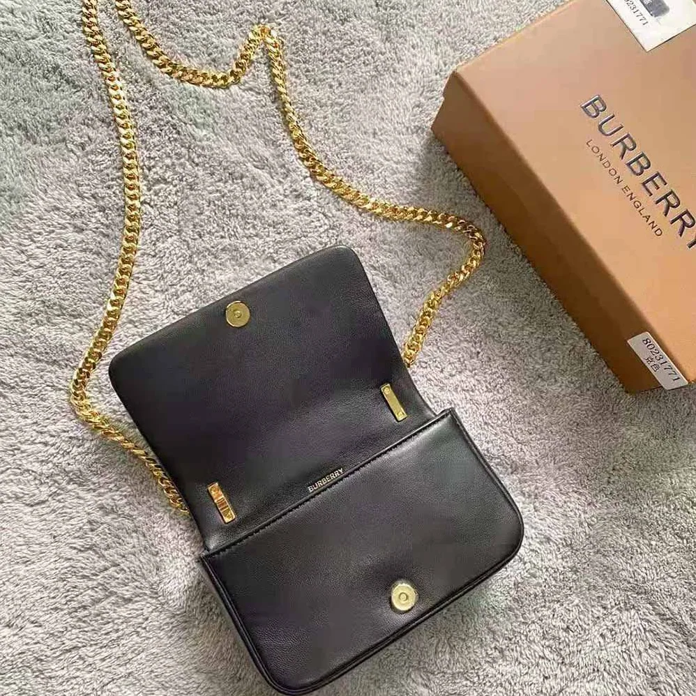 Burberry Mini Quilted Lambskin Lola Bag for Women in Black Burberry Mini Quilted Lambskin Lola Bag for Women in Black