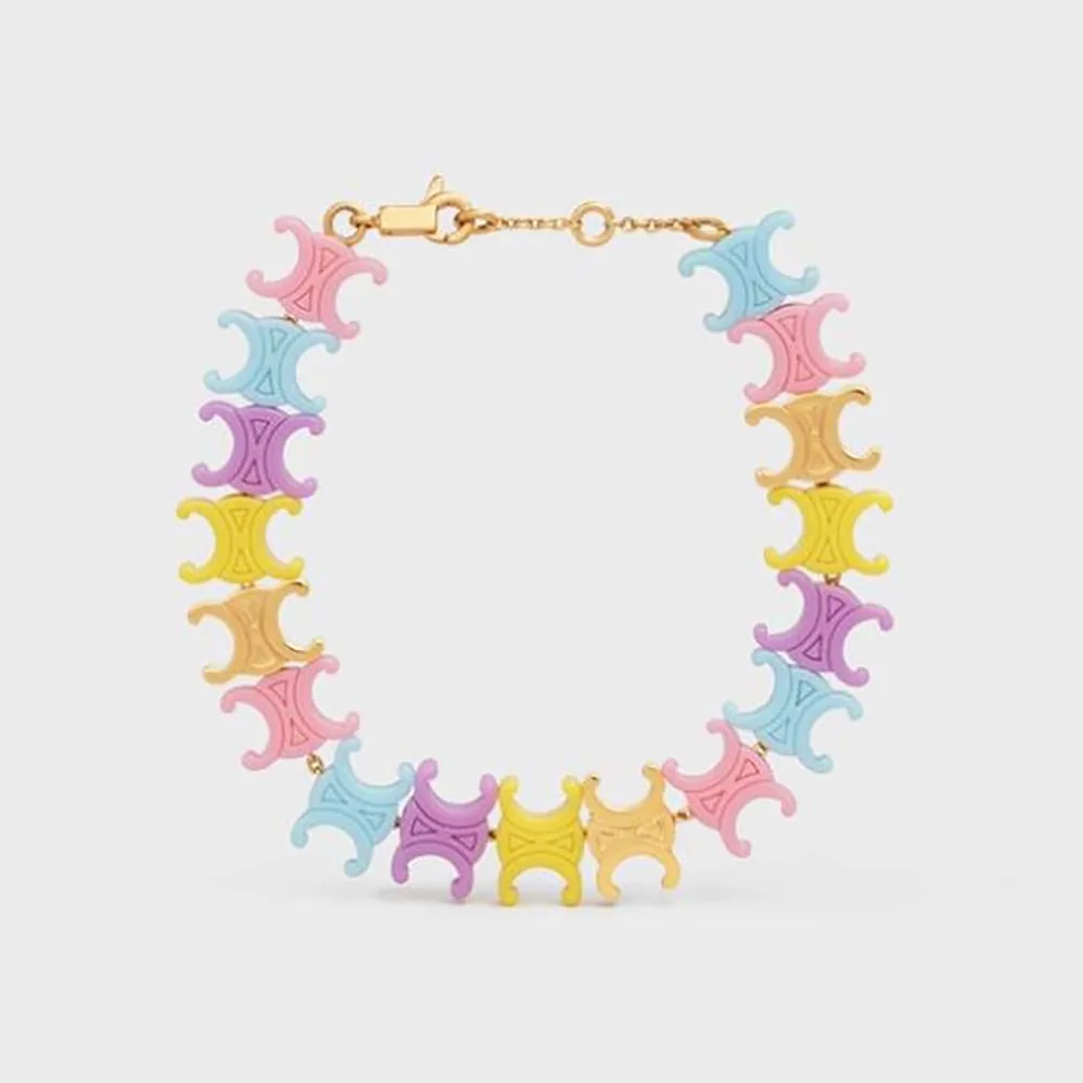 Celine Baby Bracelet in Brass with Gold Finish and Plexiglass for Women