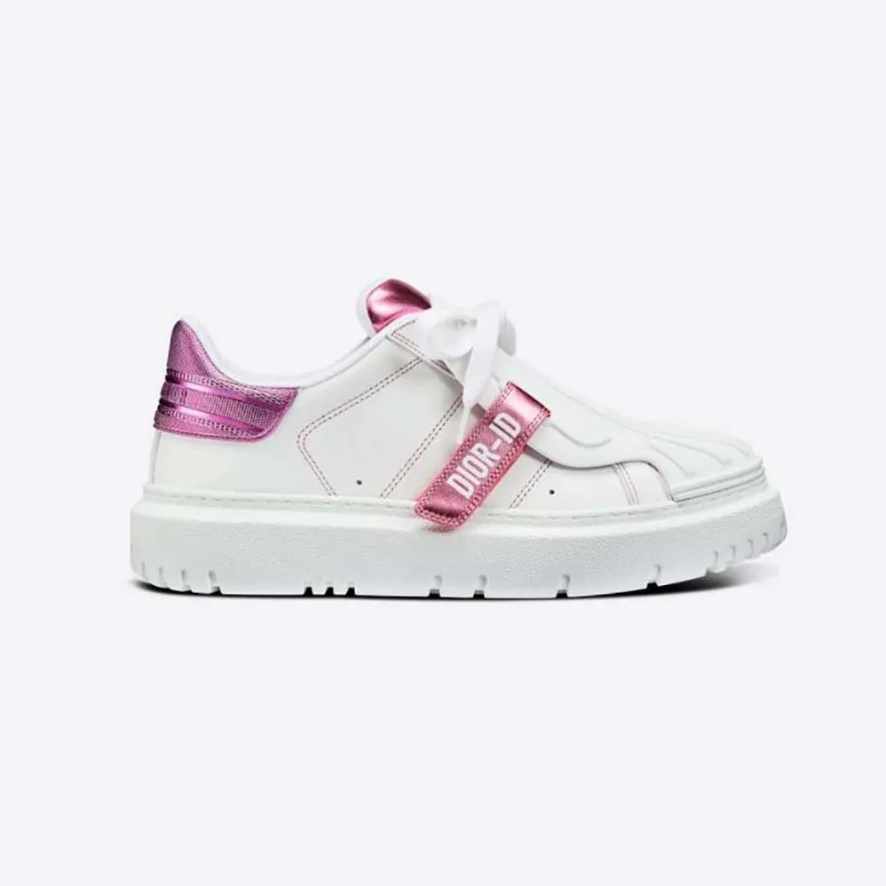 Dior Dior-id Sneaker White and Metallic Pink Calfskin for Women Dior Dior-id Sneaker White and Metallic Pink Calfskin for Women