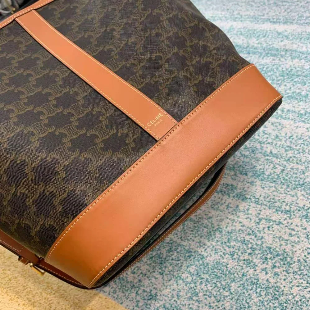 Celine Medium Bucket in Triomphe Canvas for Women in Brown Celine Medium Bucket in Triomphe Canvas for Women in Brown