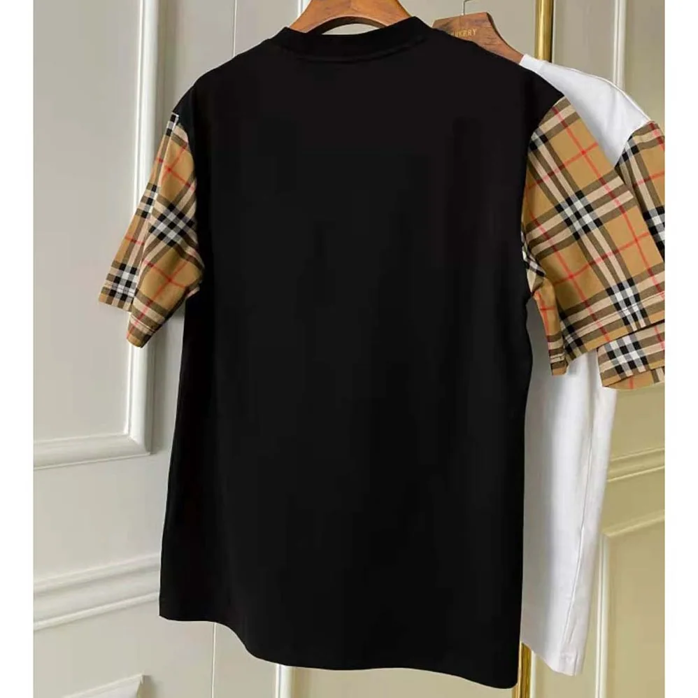 Burberry Vintage Check Sleeve Cotton T-shirt for Men in Black Burberry Vintage Check Sleeve Cotton T-shirt for Men in Black
