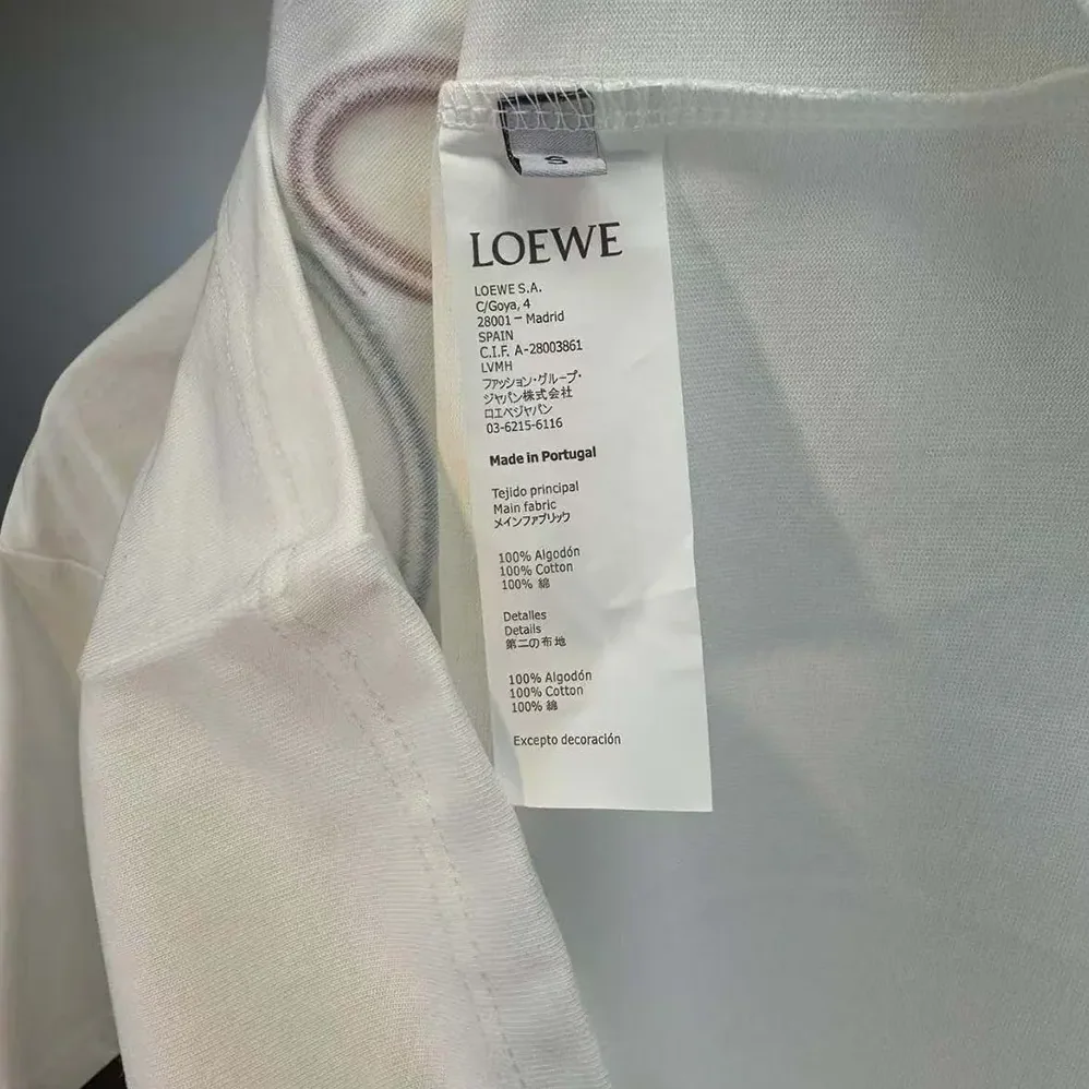 Loewe Glitch Anagram T-shirt in Cotton for Men in White/Red