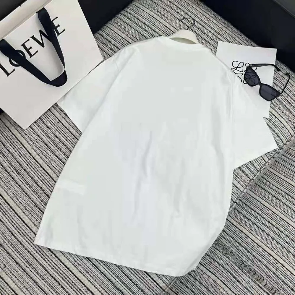 Loewe Loose Fit T-shirt in Cotton for Women in White Loewe Loose Fit T-shirt in Cotton for Women in White