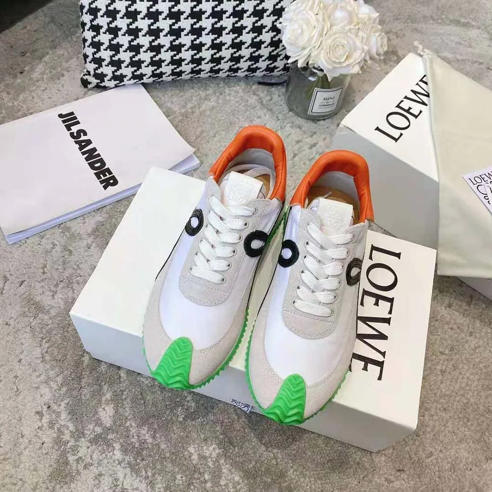 Loewe Flow Runner in Nylon and Suede for Women in Lime Loewe Flow Runner in Nylon and Suede for Women in Lime