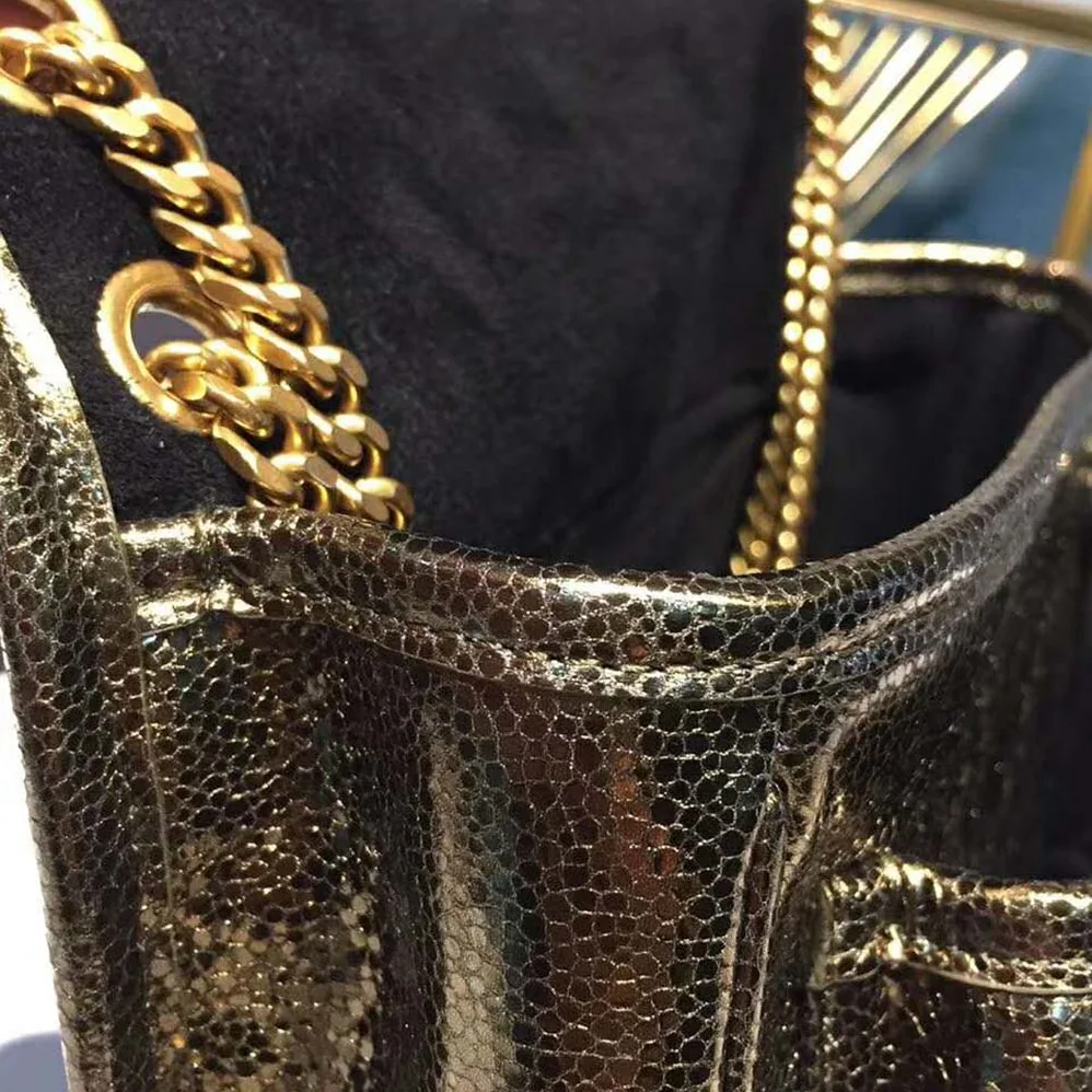 Saint Laurent YSL Niki Baby in Metallic Leather for Women in Black