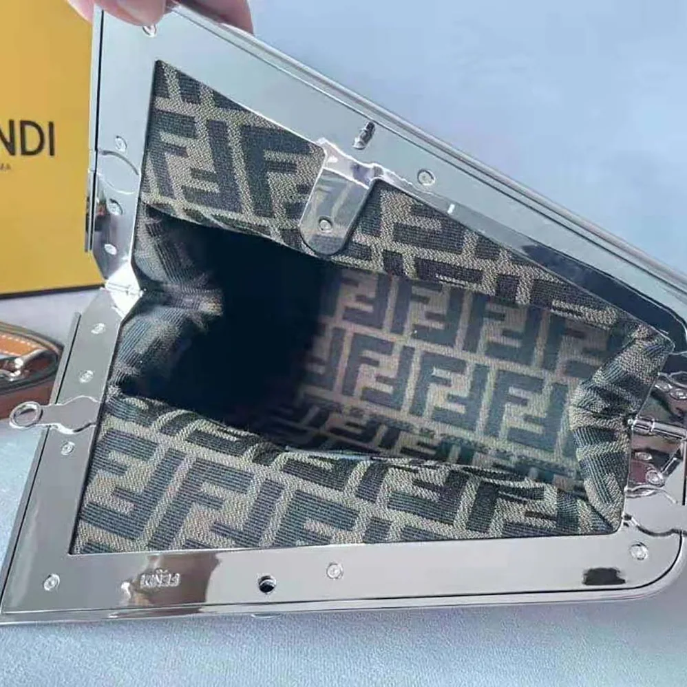 Fendi First Midi Brown Patent Leather Bag for Women