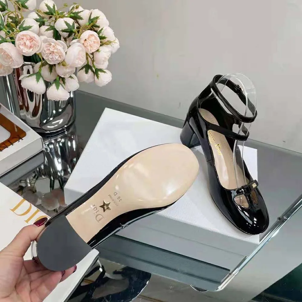 Dior Aime Dior Ballerina Pump Black Patent Calfskin for Women