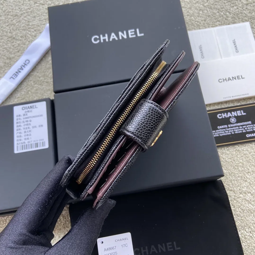 Chanel CO-CO Flap Wallet Black Gold Hardware /