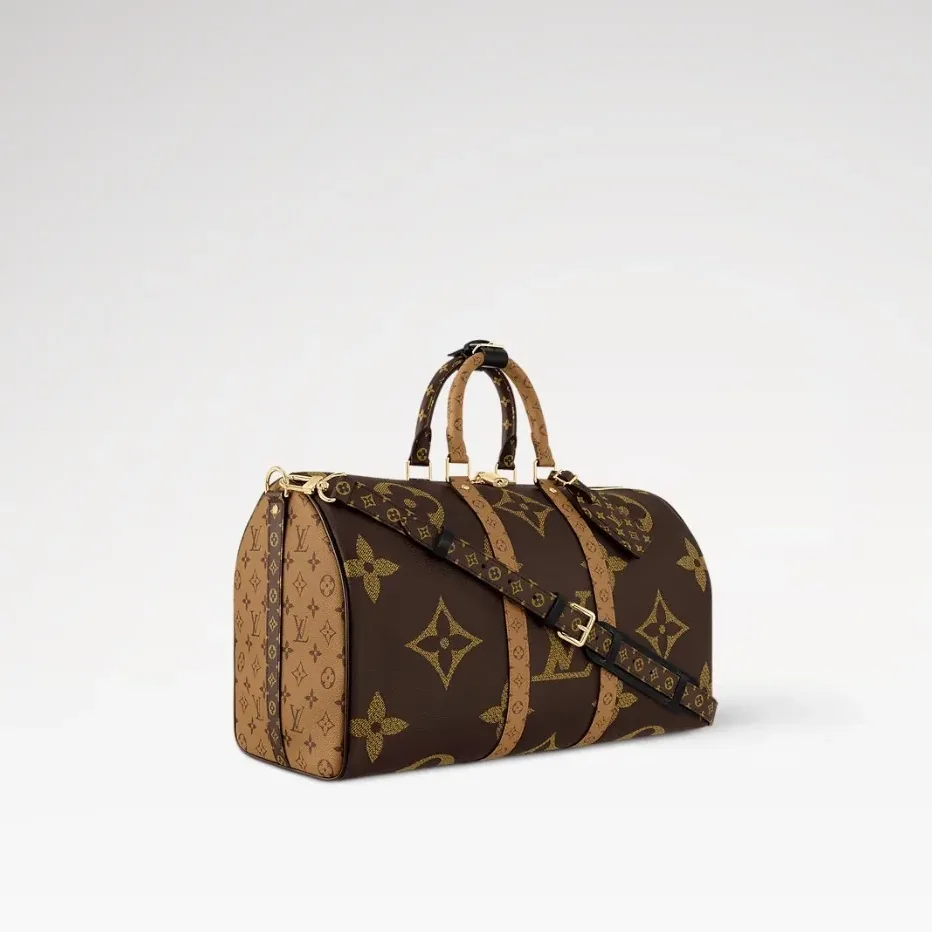 Louis Vuitton Keepall Bandouliere 45 Travel Bag in Brown Gold Hardware Louis Vuitton Keepall Bandouliere 45 Travel Bag in Brown Gold Hardware