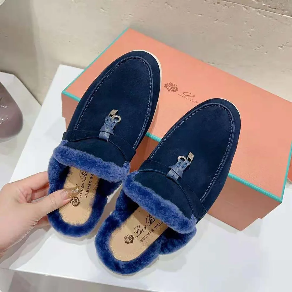 Loro Piana Charms Walk Babouche Loafers for Unisex in Navy
