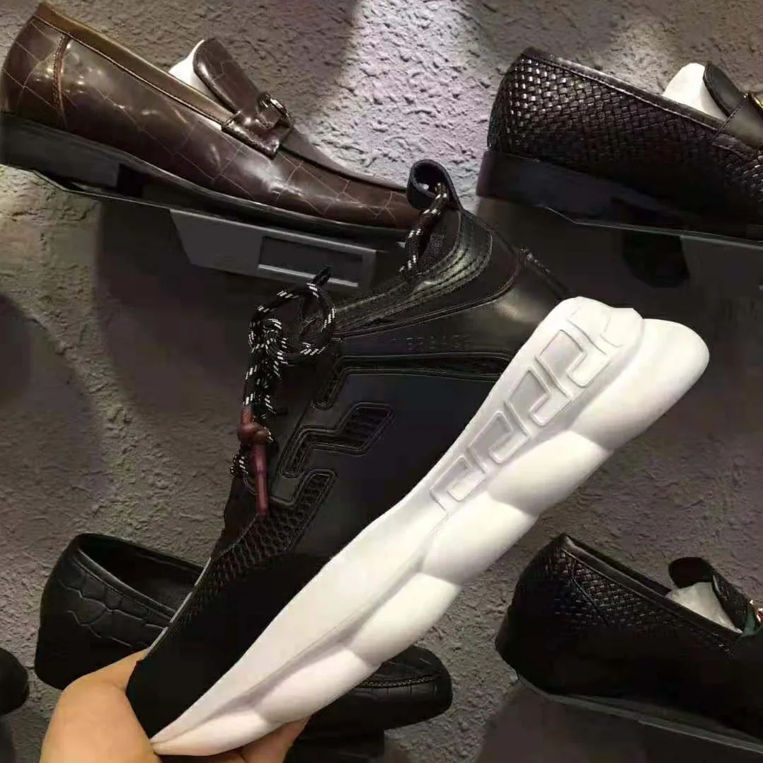 Versace Chain Reaction Sneakers for Men in Black