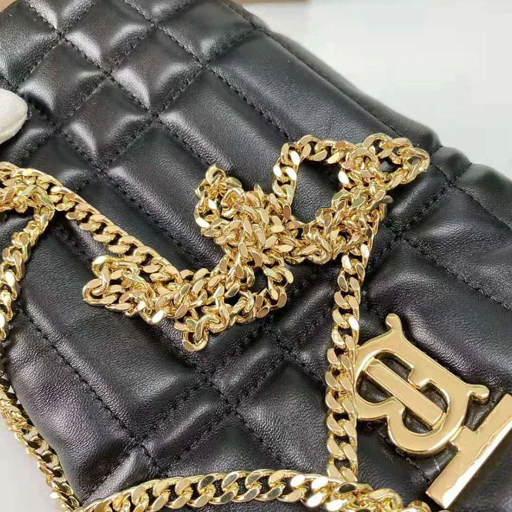 Burberry Micro Quilted Lambskin Lola Bucket Bag for Women in Black