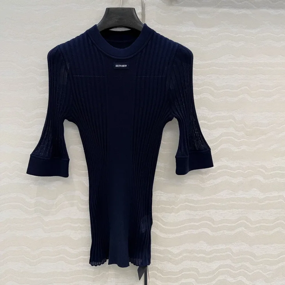Miu Miu Ribbed Knit Wool Sweater for Women