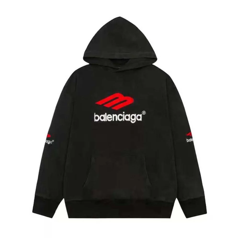 Balenciaga 3B Sports Icon Hoodie Oversized in Black for Women