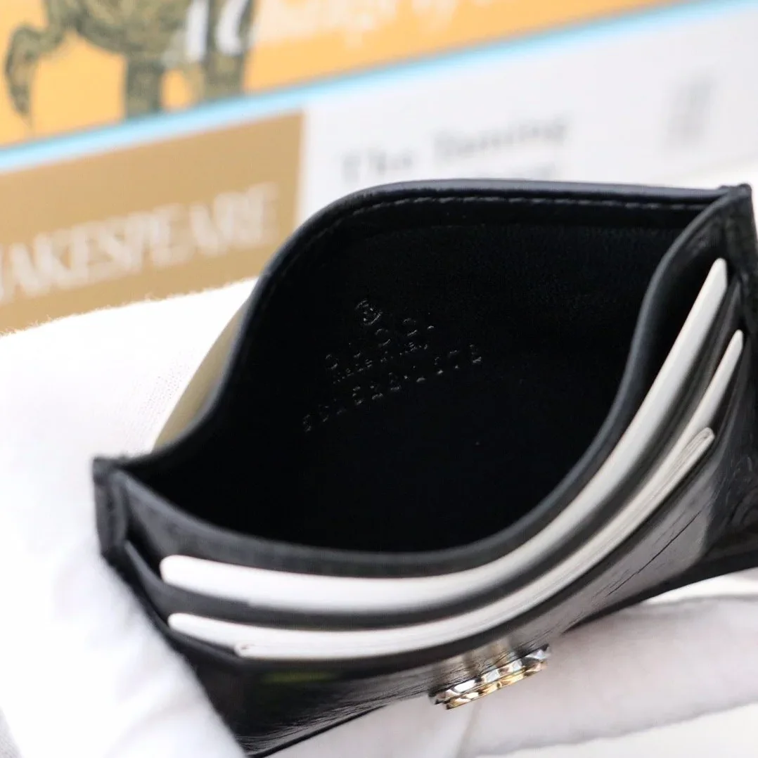 Gucci Card Case with Gold Interlocking G Plain Black / Gucci Card Case with Gold Interlocking G Plain Black /
