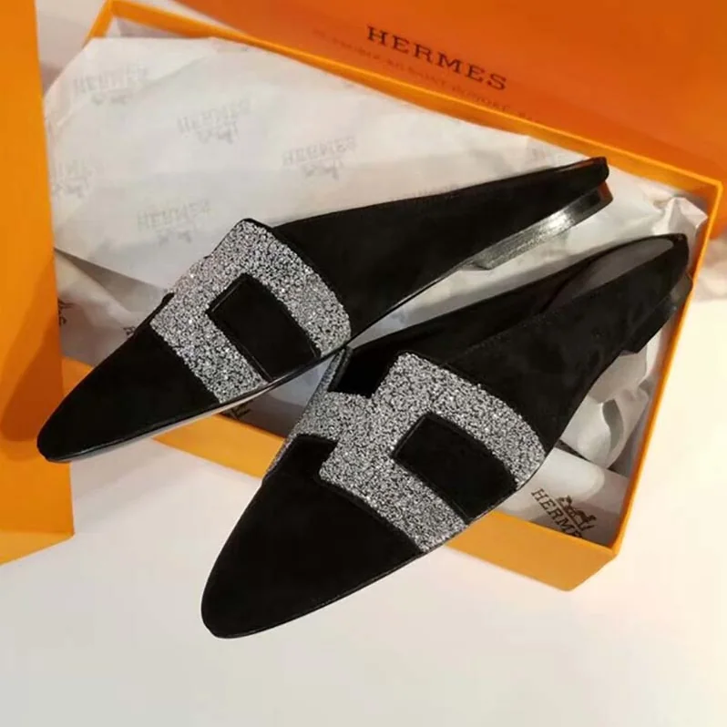Hermes Roxane Mule Shoes Black for Women Hermes Roxane Mule Shoes Black for Women