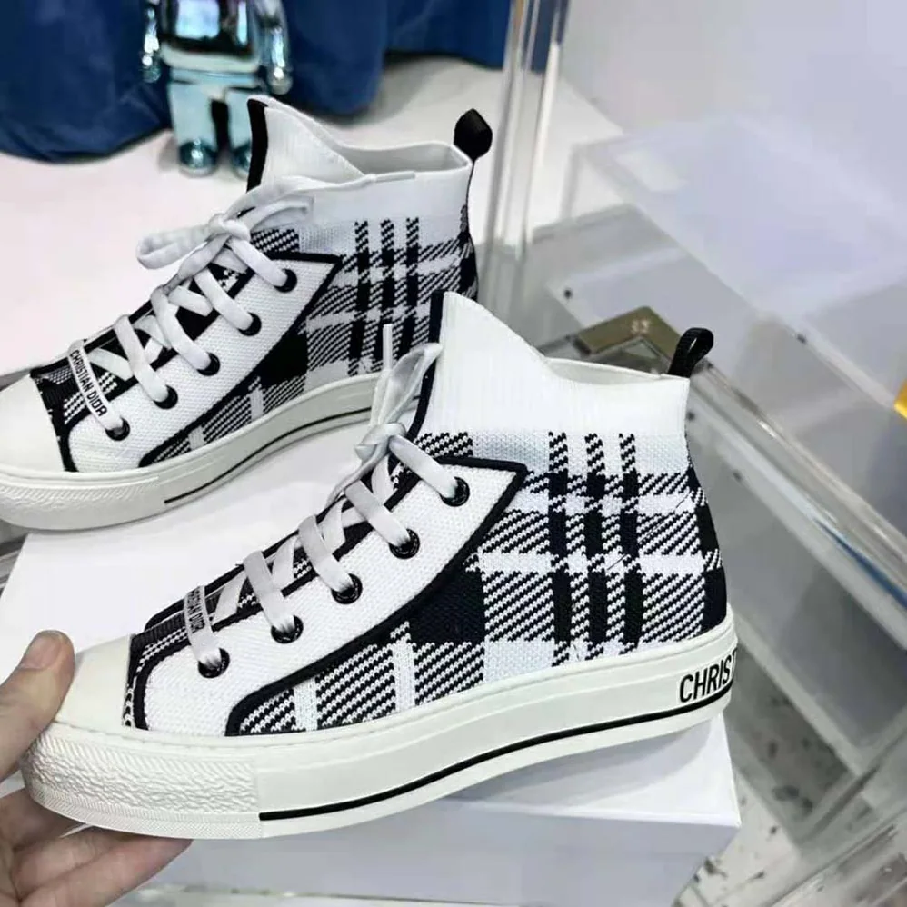 Dior Walk'N'Dior Sneaker Black and White Check'n'Dior Technical Mesh for Women