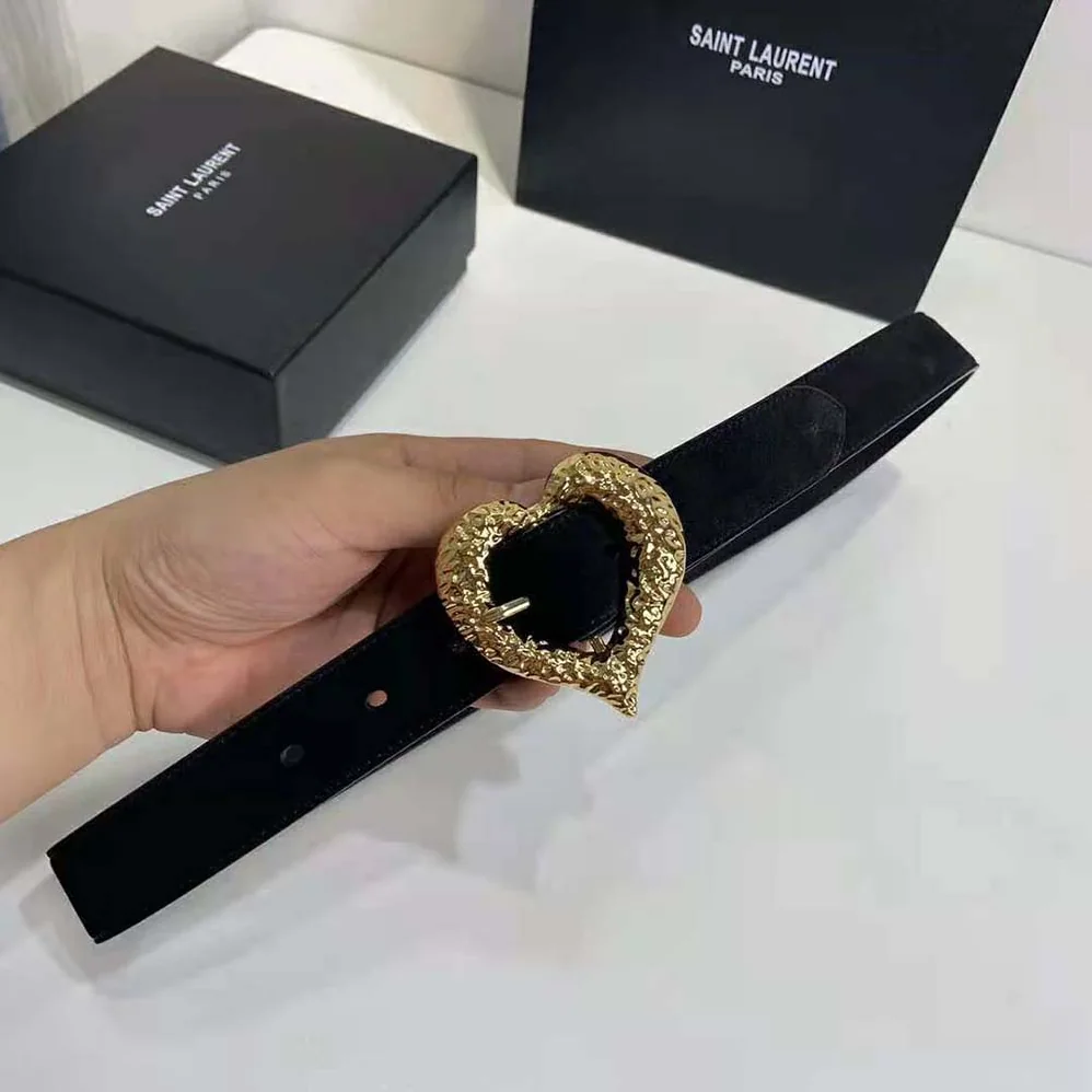 Saint Laurent YSL Heart Belt in Lambskin for Women Saint Laurent YSL Heart Belt in Lambskin for Women