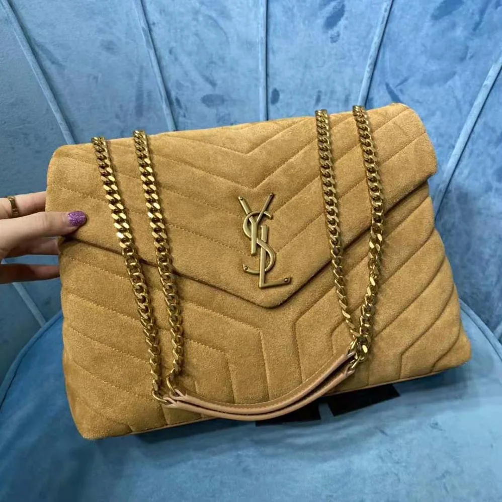 Saint Laurent YSL Loulou Medium Bag in Y for Women in Quilted Suede