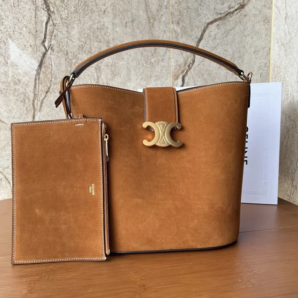 Celine Medium Louise Bag In Suede Calfskin for Women in Brown Celine Medium Louise Bag In Suede Calfskin for Women in Brown