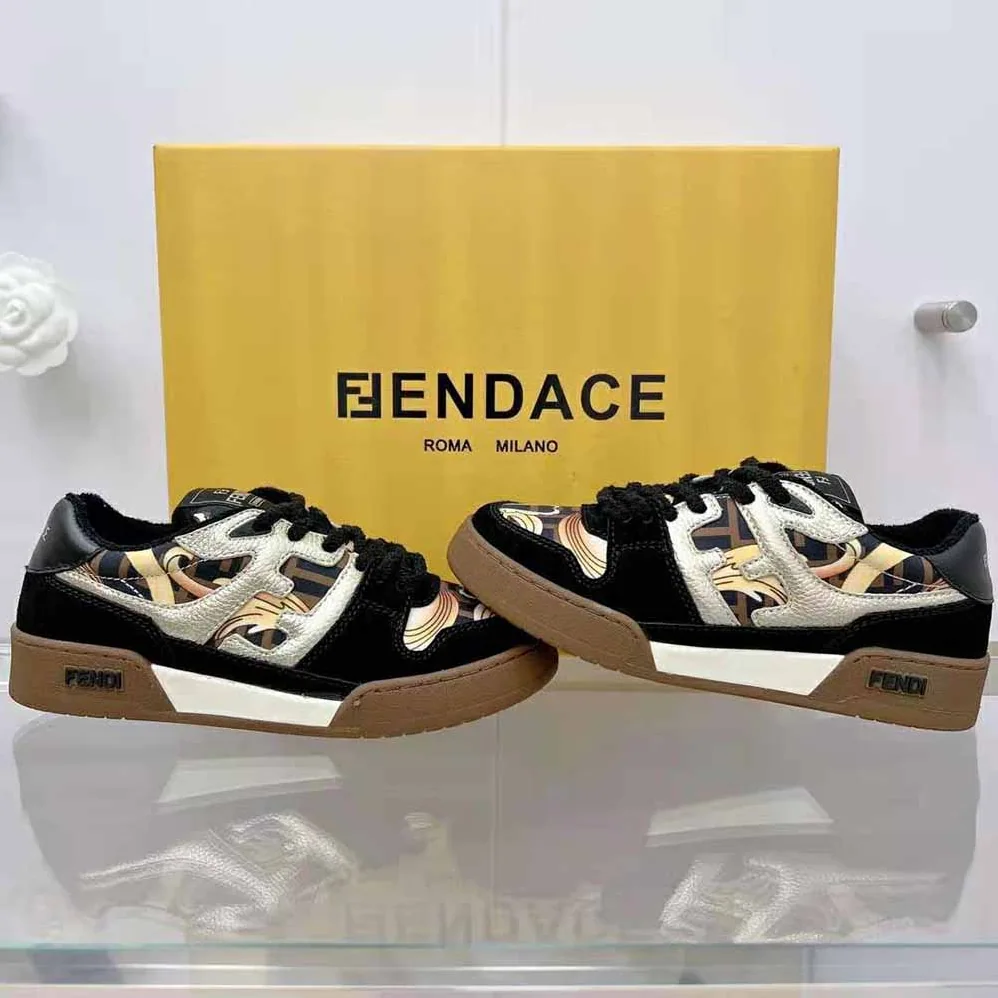 Fendi Match Fendace Black Suede Low for Unisex in Tops