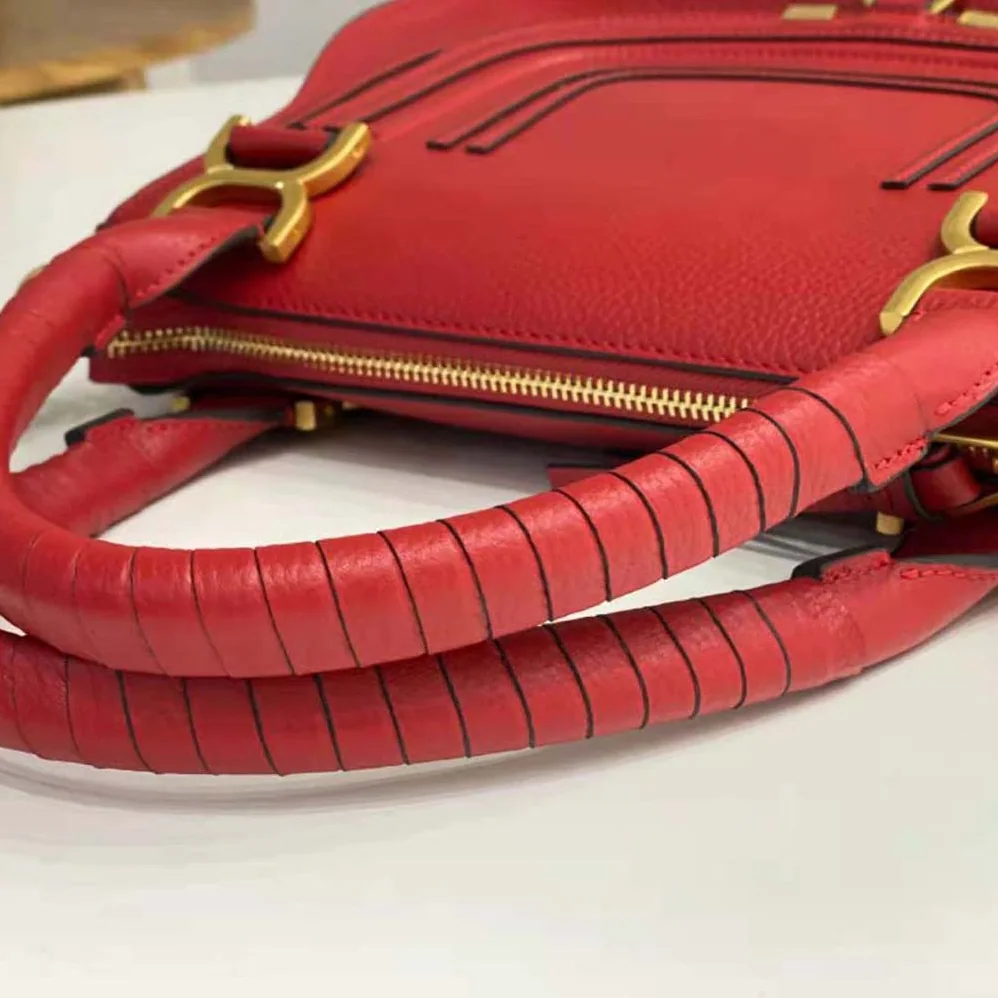 Chloe Marcie Small Double Carry Bag for Women in Red Chloe Marcie Small Double Carry Bag for Women in Red