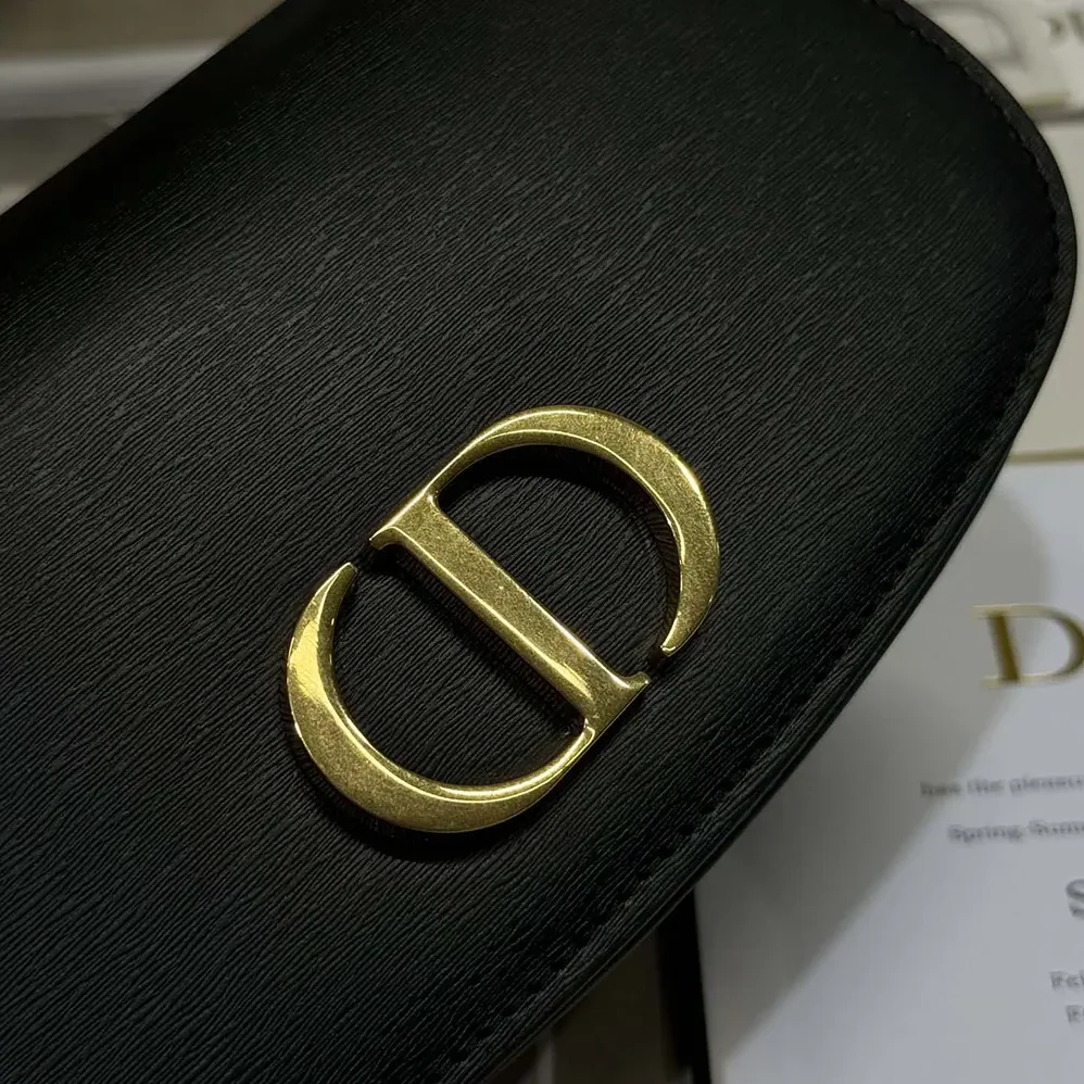 Dior Small 30 Montaigne Avenue Top Handle Bag Black Ribbed Calfskin for Women Dior Small 30 Montaigne Avenue Top Handle Bag Black Ribbed Calfskin for Women