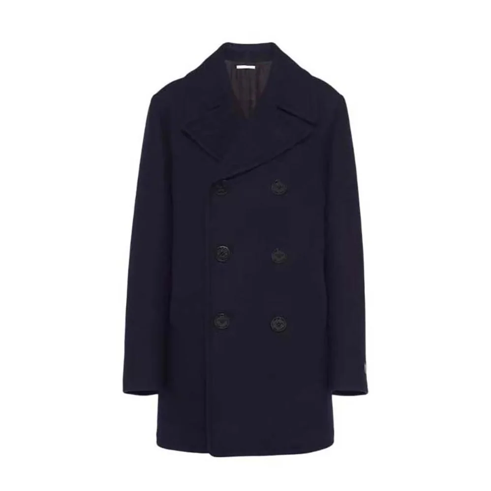 Prada Double-breasted Cloth Peacoat for Women in Black