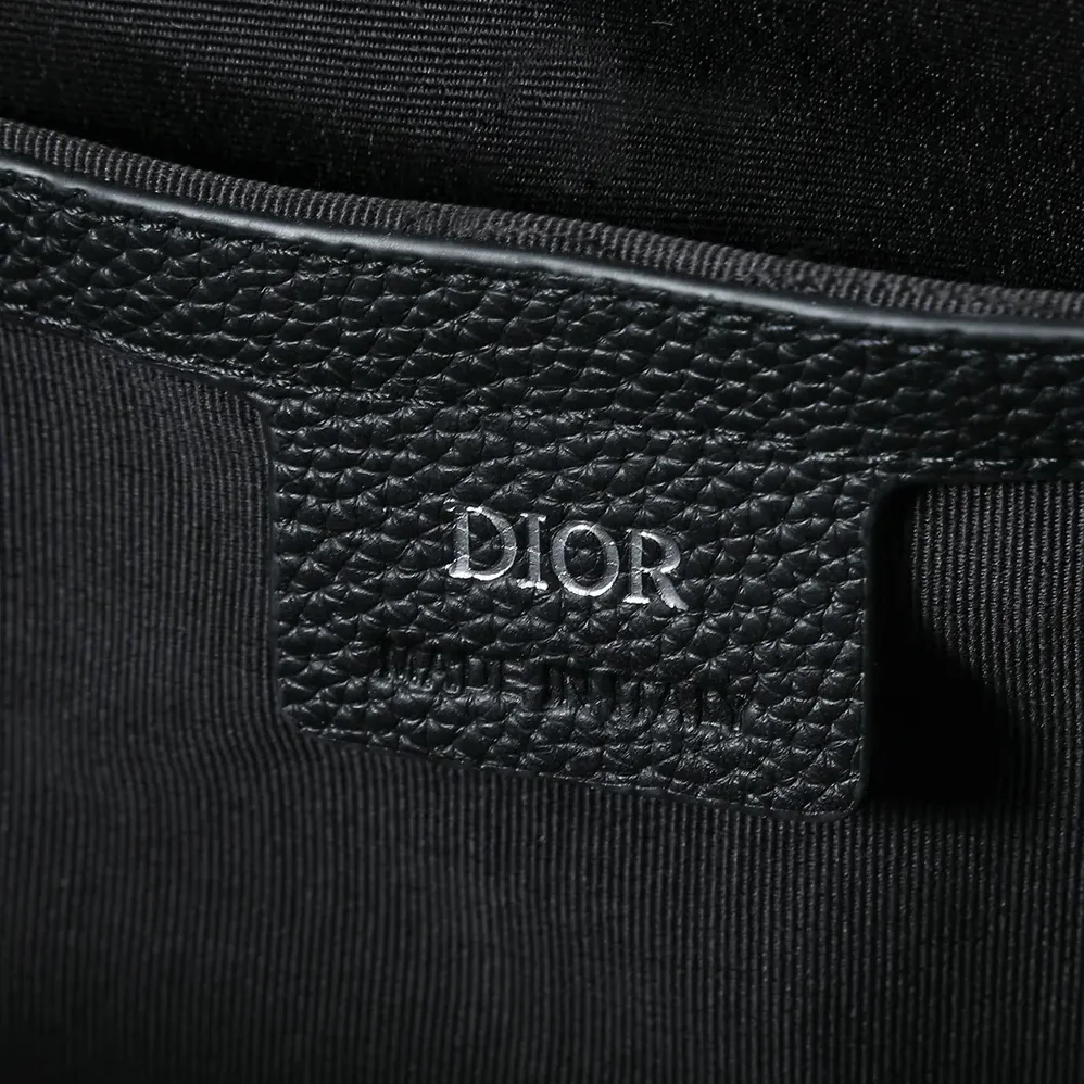 Dior Rider Soft Zipped Backpack Black Dior Oblique Jacquard and Black Grained Calfskin for Men
