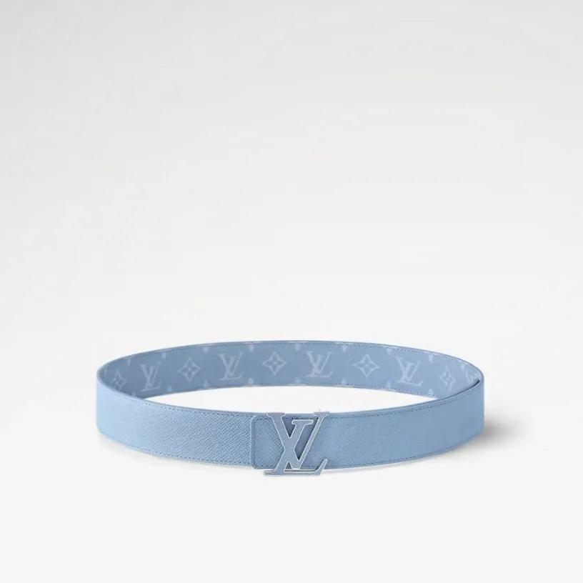 Louis Vuitton LV Initiales Reversible Belt Sky Blue