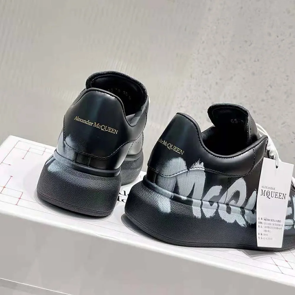 Alexander Mcqueen Online Exclusive Mcqueen Graffiti Oversized Sneaker in Black for Unisex in white